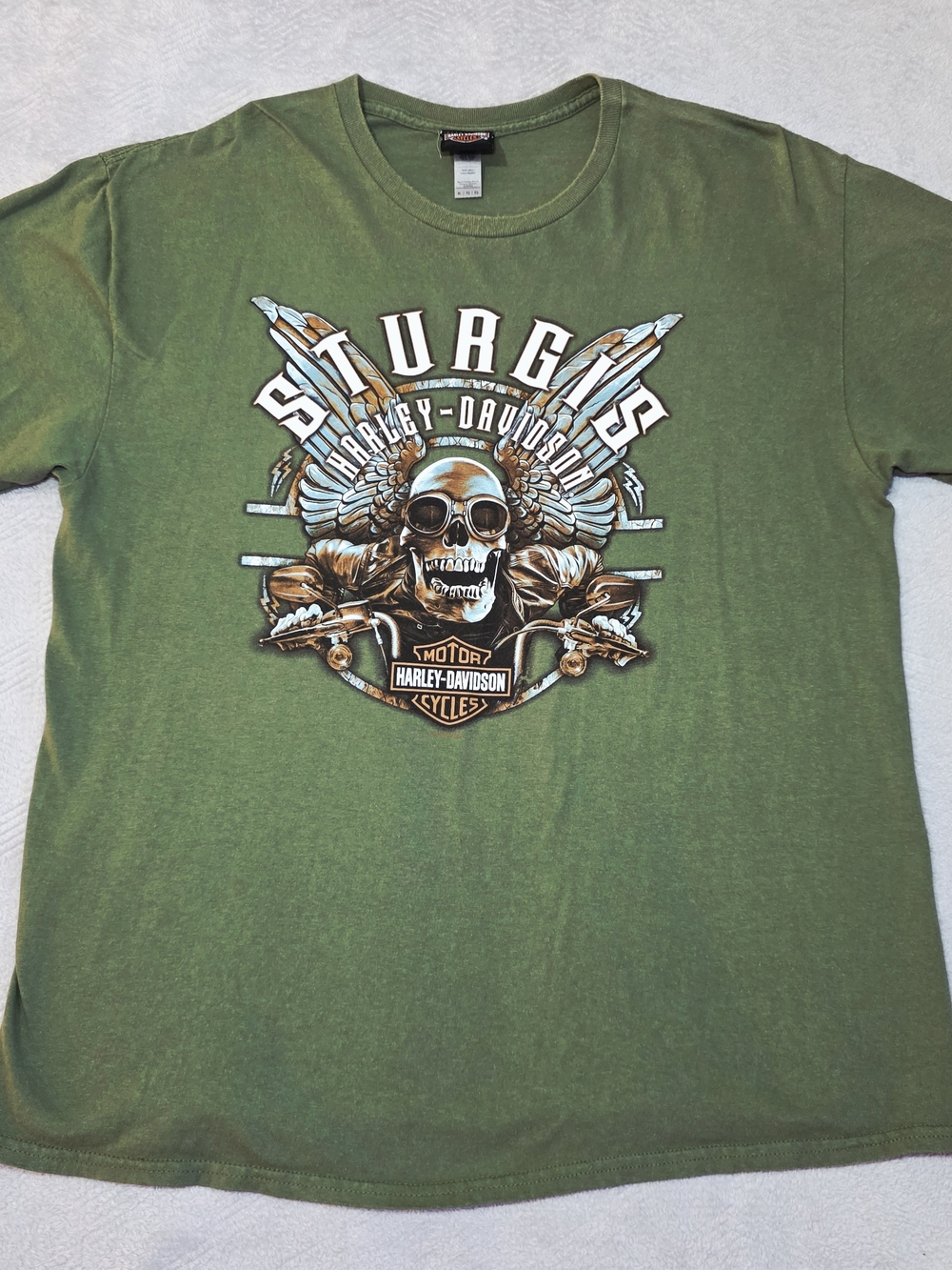 Harley-Davidson Olive Green Sturgis Skull Graphic Tee